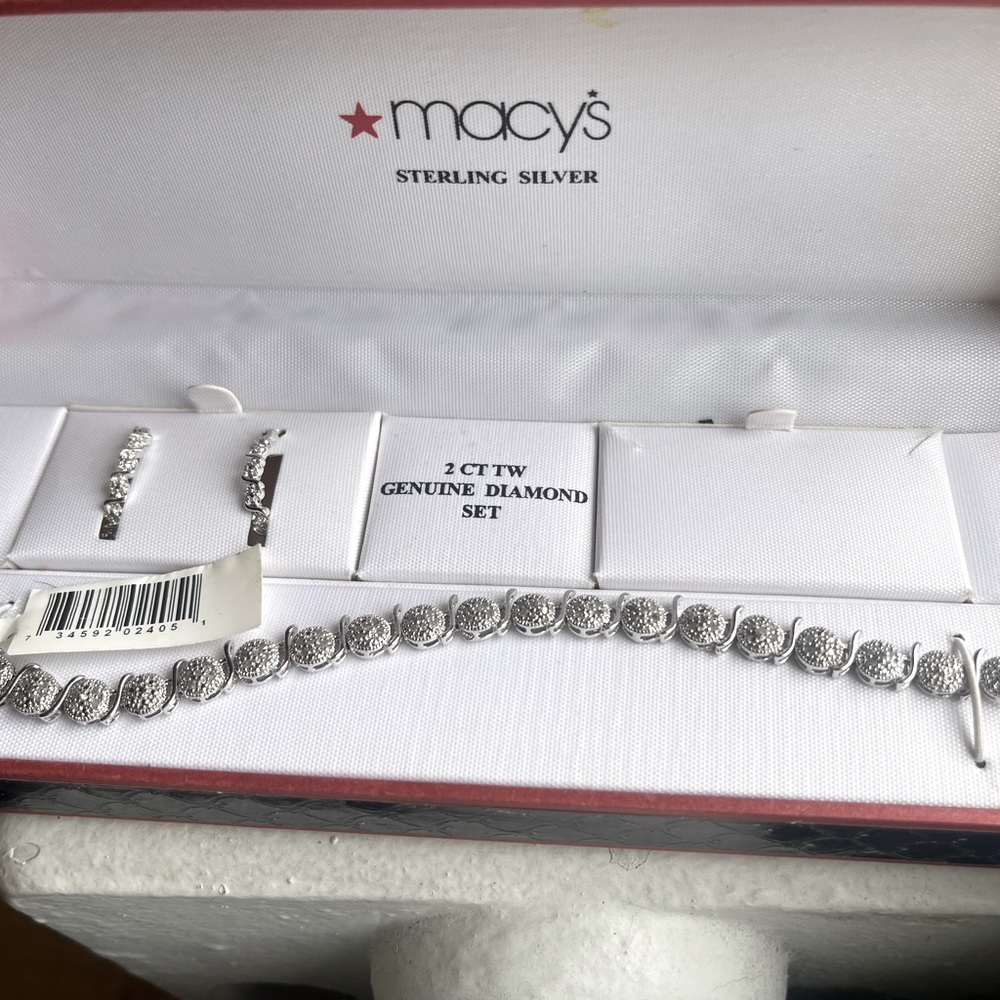 Diamond Bracelet and Earrings
